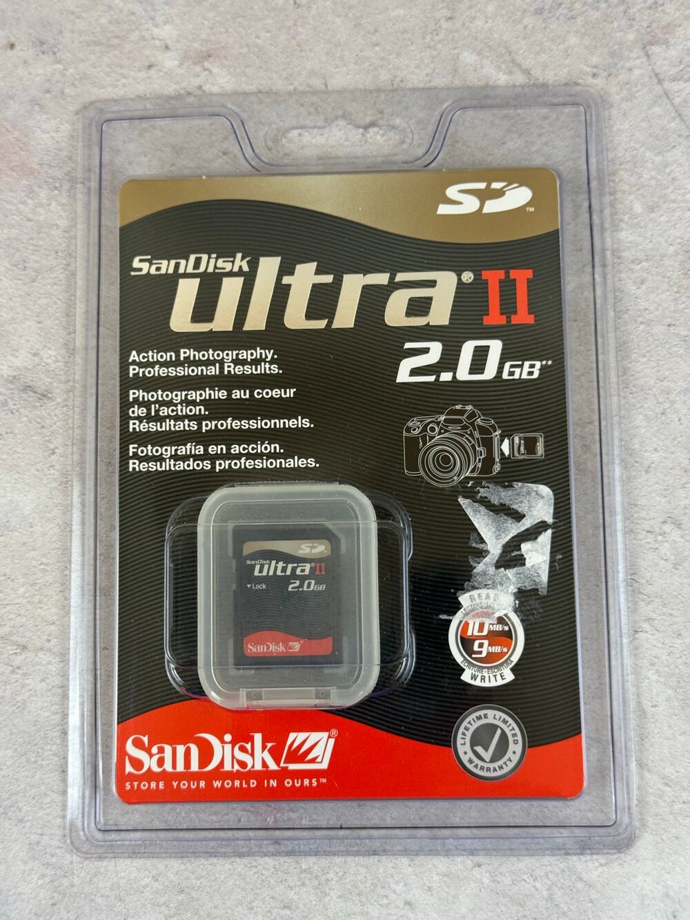 SanDisk ULTRA II 2.0 GB SD Card SDSDH2048901 New Sealed Vintage